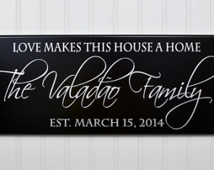 ... Custom Wood Personalized Family Name Wall Sign with Quote for the Home