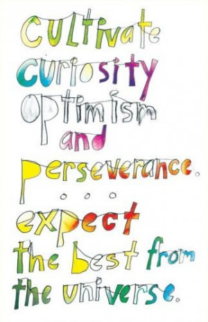 ... Curiosity Optimism And Perseverance Expect The Best From The Universe