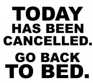 Today has been canceled. Go back to bed.