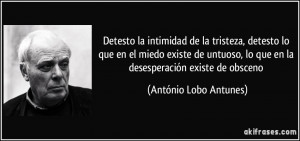 ... lo que en la desesperación existe de obsceno (António Lobo Antunes