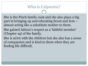 Full Character Description of Calpurnia - To Kill A Mockingbird