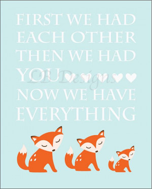 Orange and Baby Blue Woodland Nursery Quote Print by LJBrodock, $10.00 ...