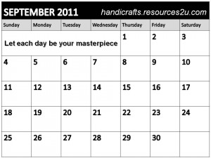 September 2011 Calendar encouraging quote