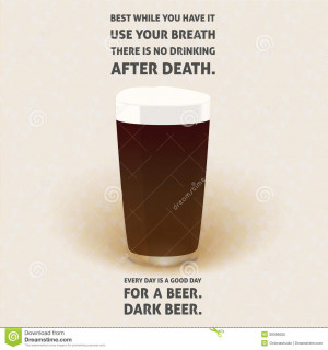 of dark beer pint glass on soft triangle background with quotes ...