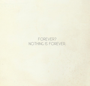 forever, never, nothing is forever, quote