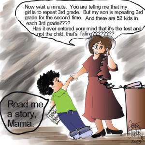 busy mom with kids cartoon