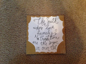 The South gold quote canvas