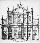 Oratory of Saint Philip Neri, 1637-40; Project drawing of facade