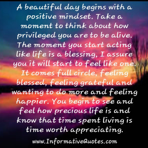 Beautiful Day Begins With A Beautiful Mindset Quote A beautiful day ...
