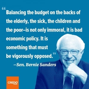 great quote by Rep. Bernie Sanders.