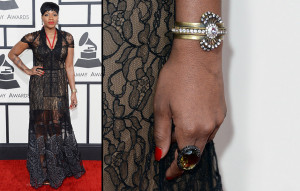 Fantasia Barrino's accessories at the 56th GRAMMY Awards at Staples ...