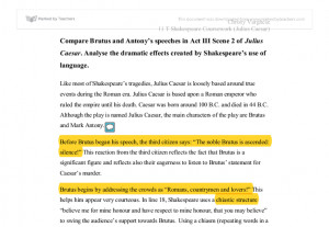 Related GCSE Julius Caesar essays