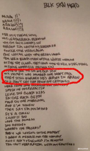 the lyrics to black skinhead by kanye west as provided by kanye west ...