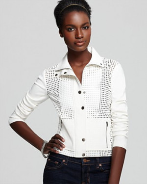 Plenty By Tracy Reese Quotation Jacket Perforated Faux Leather in ...