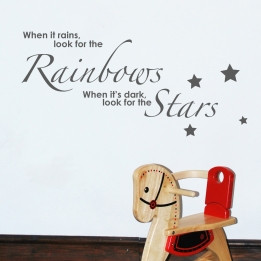 Rainbows And Stars Wall Sticker Quote