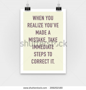 Correct your mistakes. Inspirational motivating quotes on poster ...