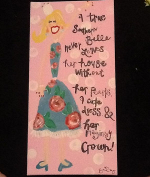 Sassy & Southern Girl painting- In Lilly Pulitzer dress with quote