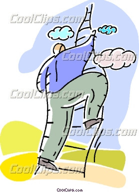 Man Climbing Rope Ladder Vector Clip Art