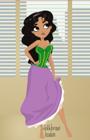 Disney Princess Esmeralda pin up with DollDivine