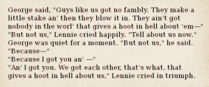 lennie of mice and men quotes 1