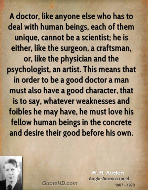 doctor, like anyone else who has to deal with human beings, each of ...
