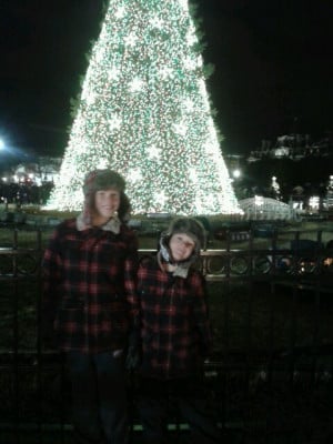 Dec. 2012 Nathan and William at the White House Christmas tree