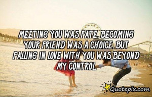 Meeting You Was Fate. Becoming Your Friend Was A C..