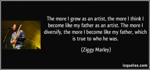 The more I grow as an artist, the more I think I become like my father ...