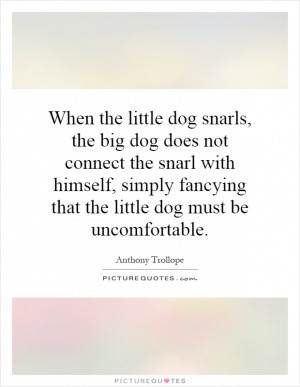 When the little dog snarls, the big dog does not connect the snarl ...