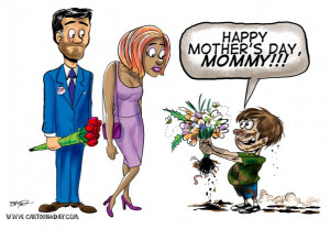 Happy Mothers Day 2011 Cartoon Black and White