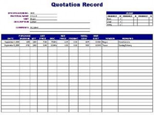 Here is preview of this Quotation Record Log Template,