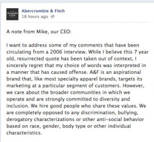 Abercrombie And Fitch's Semi-Apology Didn't Go Over Too Well (PHOTOS)