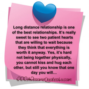 Long distance relationship is one of the best relationships.