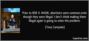 Prior to ROE V. WADE, abortions were common even though they were ...