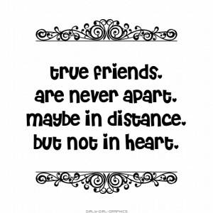 Girly-Girl-Graphics Friend Quotes: true friend are never apart maybe ...