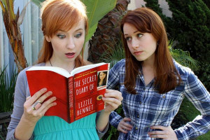 Lydia reading Lizzie's new book The Secret Diary of Lizzie Bennet