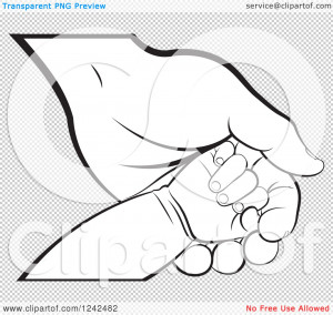 ... on a Mother's or Grandparent's Hand - Royalty Free Vector Illustration