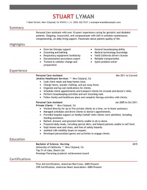 personal assistant resume samples