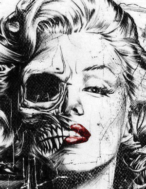 death, hair, lips, marilyn monroe, red