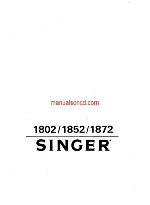 Singer 1802 1852 1872 Sewing Machine Manual