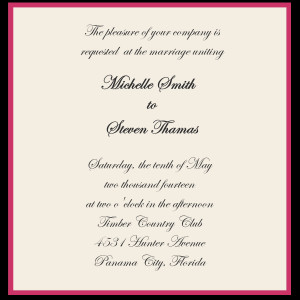 Wedding Invitation wording Bride & Groom sponsored