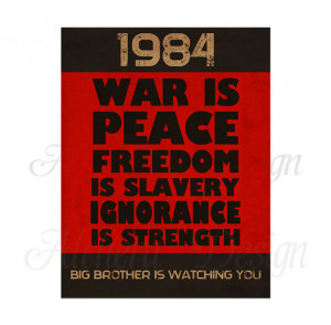 1984 George Orwell Book Quote Vintage Poster - Instant Download - Wall ...