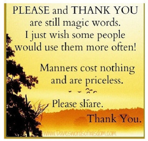 Use your Manners....