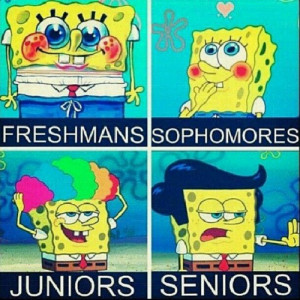 ... spongebob school FRESHMEN seniors juniors sophomores backtoschool