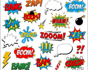Superhero Clipart Comic Book Clip Art Comic Text Speech Bubbles - Boom ...