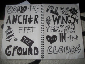 black and white, drawing, love, lyrics, mayday parade, notebook