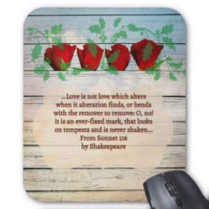 Red rose Shakespeare quote mousepad