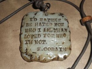 Kurt Cobain Quote Focal Bead by wonderwomangypsygurl