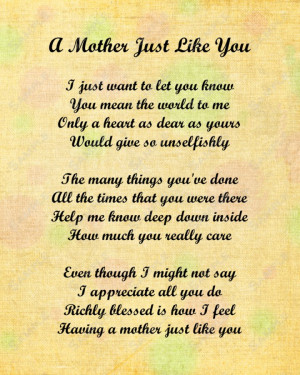 ... You Mom Poems From Daughter. .Happy Birthday Mother In Law Sayings
