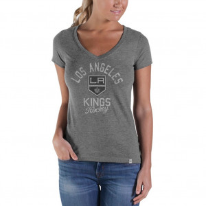 ... • Los Angeles Kings - Hockey Lock Sophomore Premium V-Neck T-Shirt